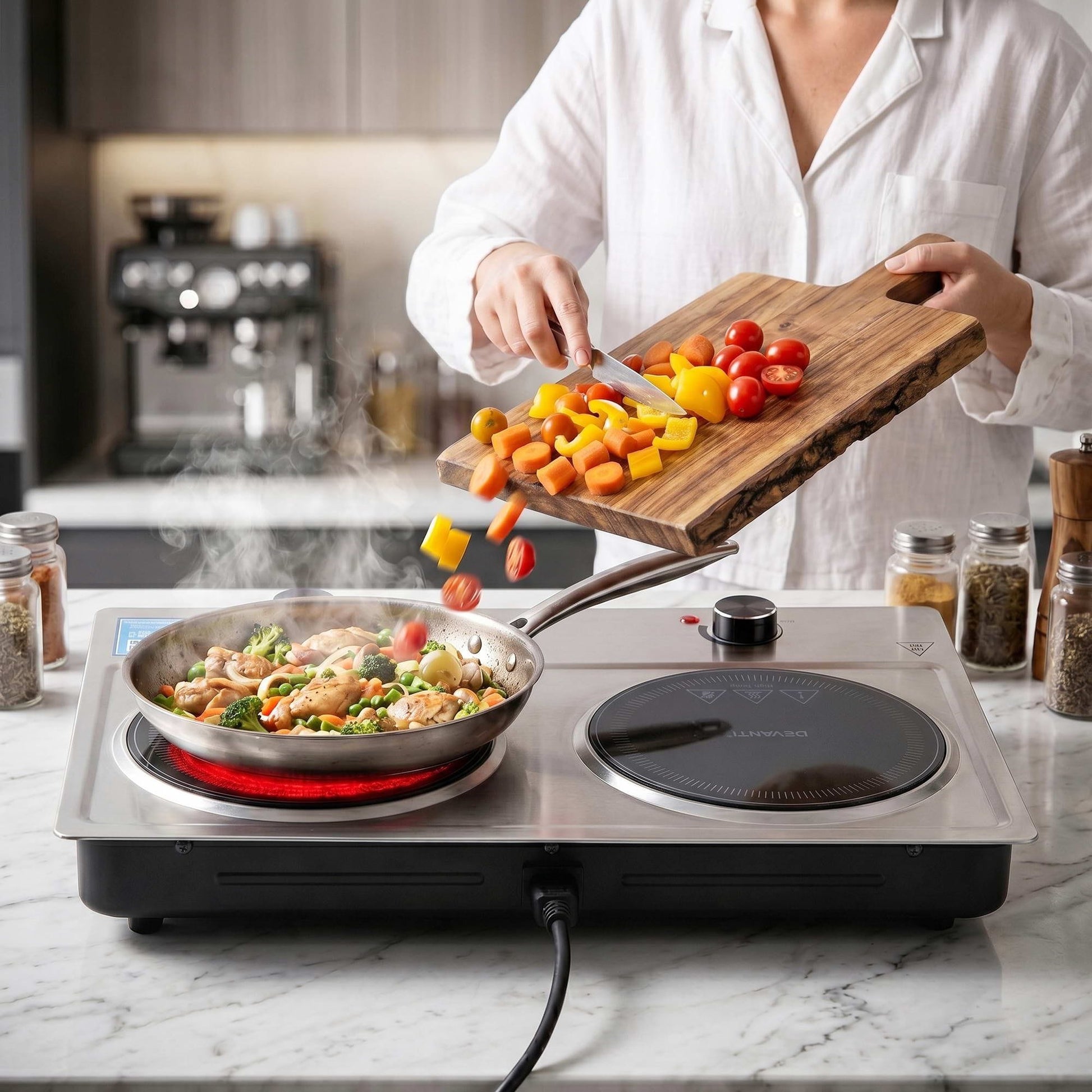 Alona.com.au Appliances > Kitchen Appliances > Cooktops & Stoves Devanti 2 Hobs Ceramic Cooktop Electric Hot Plate Infrared Knob Control 2400W