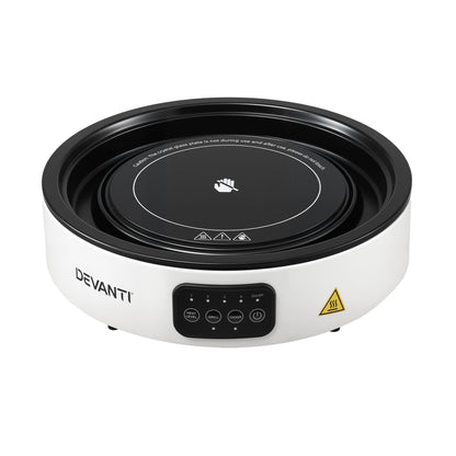 Alona.com.au Appliances > Kitchen Appliances > Cooktops & Stoves Devanti Ceramic Cooktop Electric Hot Plate Countertop Grill Cooker White