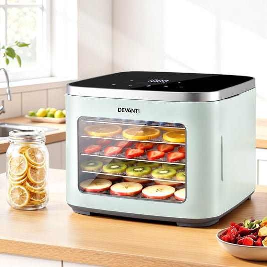 Alona.com.au Appliances > Kitchen Appliances > Food Dehydrators Devanti Food Dehydrator Machine 5 Tray Mini Fruit Dryer Maker Green