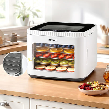 Alona.com.au Appliances > Kitchen Appliances > Food Dehydrators Devanti Food Dehydrator Machine 5 Tray Mini Fruit Dryer Maker White