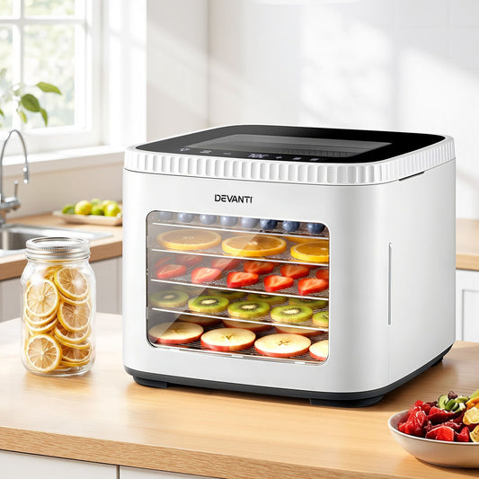 Alona.com.au Appliances > Kitchen Appliances > Food Dehydrators Devanti Food Dehydrator Machine 5 Tray Mini Fruit Dryer Maker White