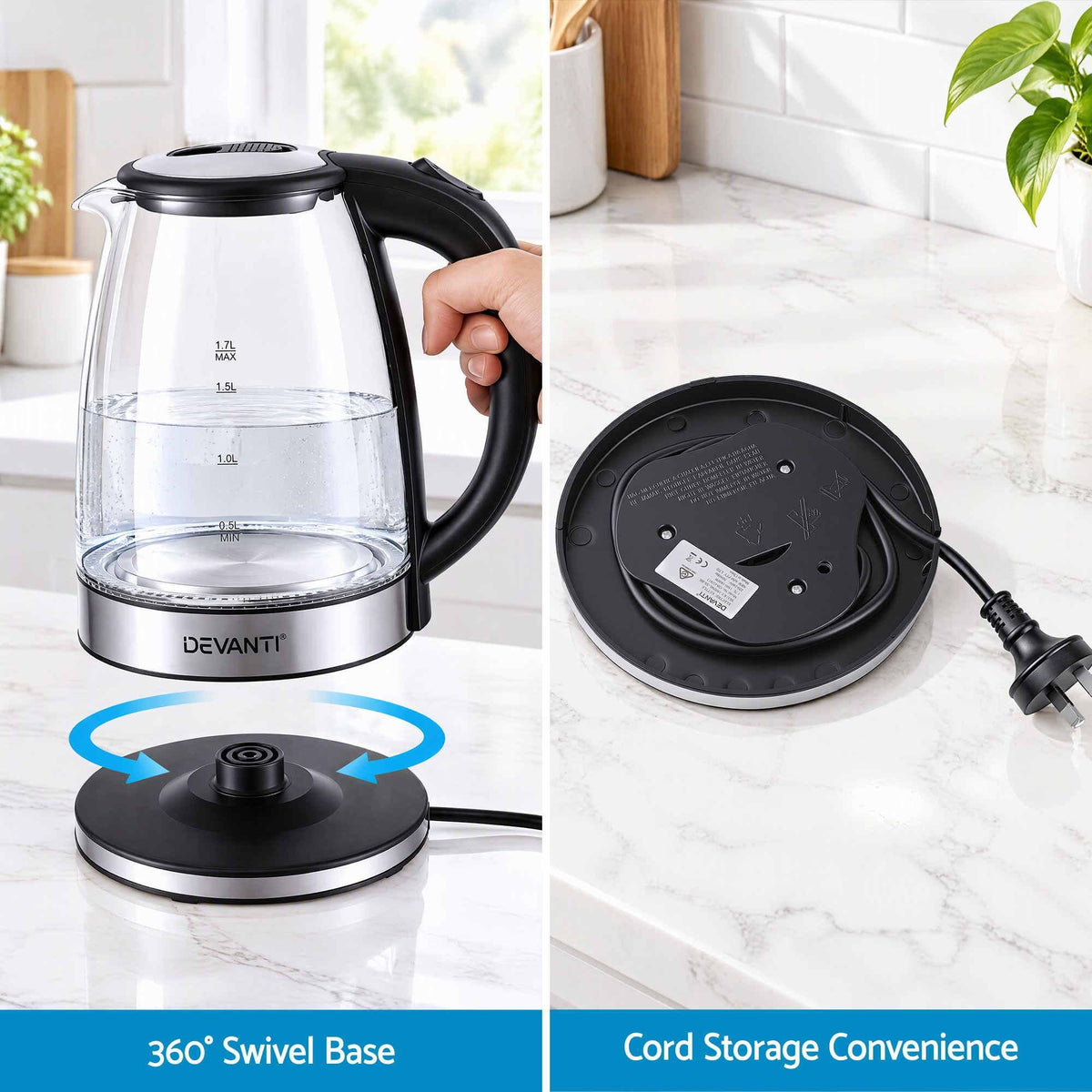 Alona.com.au Appliances > Kitchen Appliances > Kettles Devanti 1.7L Glass Electric Kettle