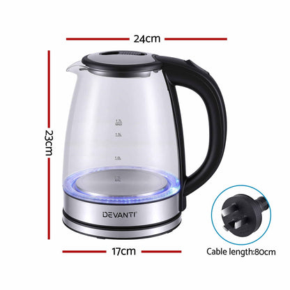 Alona.com.au Appliances > Kitchen Appliances > Kettles Devanti 1.7L Glass Electric Kettle