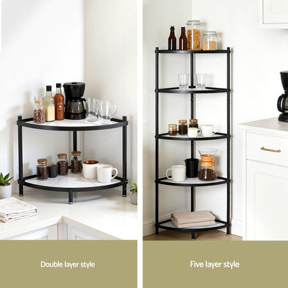 Alona.com.au Appliances > Kitchen Appliances > Kitchen Appliance Accessories Artiss 5-Tier Kitchen Corner Shelf Rack Stand Microwave Metal Storage Shelves
