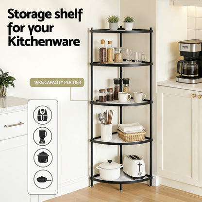 Alona.com.au Appliances > Kitchen Appliances > Kitchen Appliance Accessories Artiss 5-Tier Kitchen Corner Shelf Rack Stand Microwave Metal Storage Shelves
