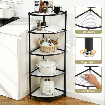 Alona.com.au Appliances > Kitchen Appliances > Kitchen Appliance Accessories Artiss 5-Tier Kitchen Corner Shelf Rack Stand Microwave Metal Storage Shelves