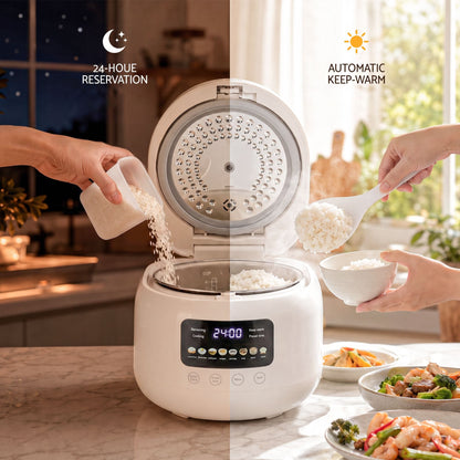 Alona.com.au Appliances > Kitchen Appliances > Rice Cookers & Steamers Devanti 3L Rice Cooker Small 6 Cup 8-in-1 Multi Cooker with 24H Preset Off-White