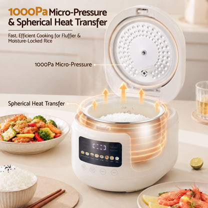 Alona.com.au Appliances > Kitchen Appliances > Rice Cookers & Steamers Devanti 3L Rice Cooker Small 6 Cup 8-in-1 Multi Cooker with 24H Preset Off-White