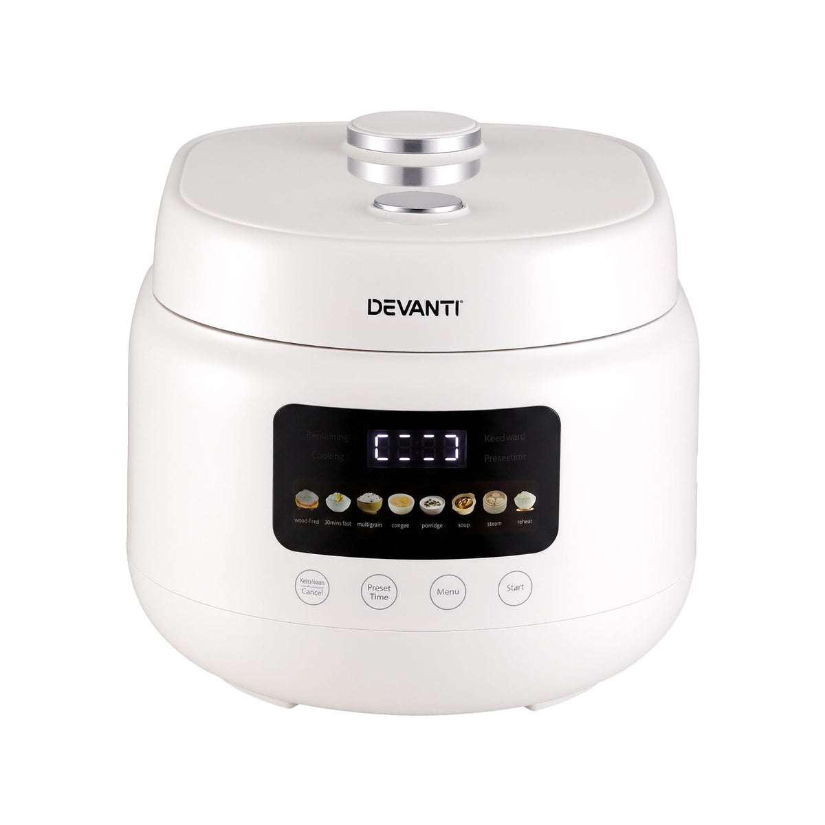 Alona.com.au Appliances > Kitchen Appliances > Rice Cookers & Steamers Devanti 3L Rice Cooker Small 6 Cup 8-in-1 Multi Cooker with 24H Preset Off-White