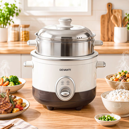 Alona.com.au Appliances > Kitchen Appliances > Rice Cookers & Steamers Devanti 3L Rice Cooker Small 6 Cup Multi Cooker with Steamer