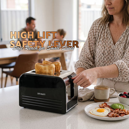 Alona.com.au Appliances > Kitchen Appliances > Toasters & Grills Devanti 2-Slice Toaster, LED Display 3.5cm Wide Slots 6 Browning Levels