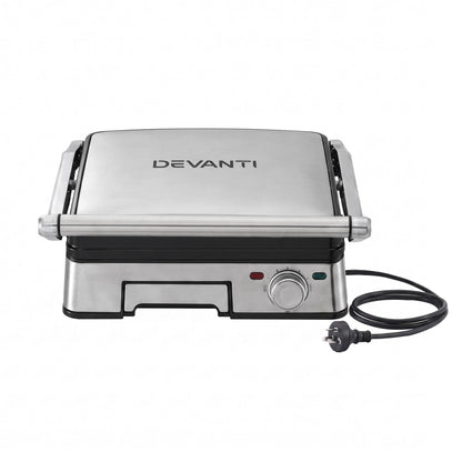 Alona.com.au Appliances > Kitchen Appliances > Toasters & Grills Devanti 2000W 3-in-1 Panini Press Grill Sandwich Maker 180° Open 4 Slice