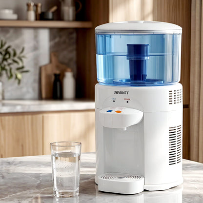 Alona.com.au Appliances > Kitchen Appliances > Water Dispensers Devanti 5L Bench Top Water Cooler Dispenser with Filter 2 Taps Countertop Water Purifier