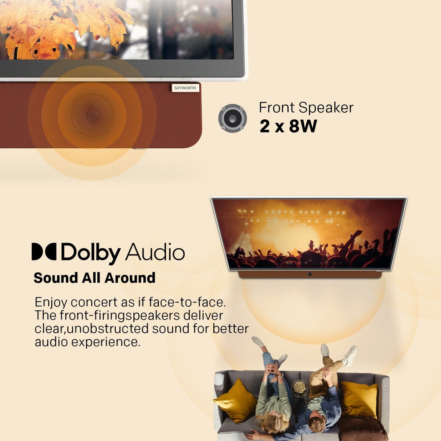 Alona.com.au Appliances > TV > TVs & Accessories SKYWORTH 24-Inch 12V Portable TV,3-Hour Battery,1080P FHD,Wide Viewing Angle,Smart Google TV, HDR10, Dolby Audio, LED, Bluetooth, Chromecast and Google Assistant