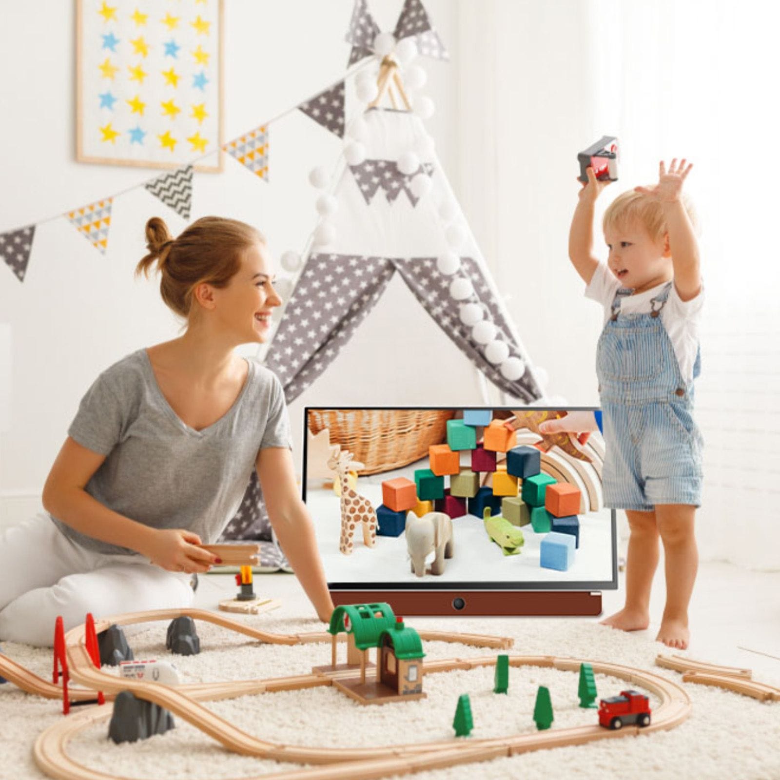 Alona.com.au Appliances > TV > TVs & Accessories SKYWORTH 24-Inch 12V Portable TV,3-Hour Battery,1080P FHD,Wide Viewing Angle,Smart Google TV, HDR10, Dolby Audio, LED, Bluetooth, Chromecast and Google Assistant