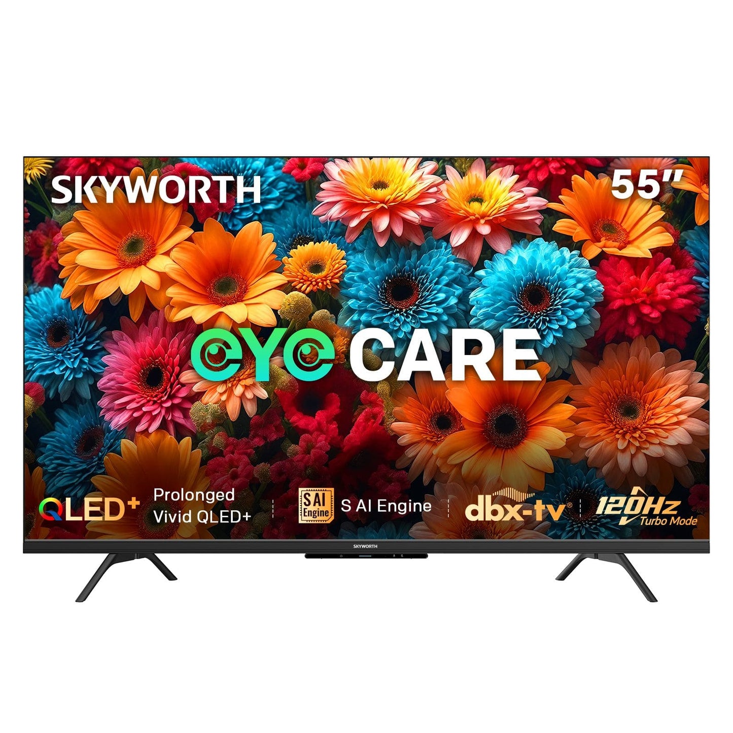 Alona.com.au Appliances > TV > TVs & Accessories SKYWORTH Q6600H 55" - QLED+ 4K Smart Google TV, Gen 5 Quantum Dot, 120Hz Refresh Rate, AI-Powered Picture, Dolby Audio DBX-tv Audio, Voice Control, Screen Casting, HDR, Eco-Friendly Design