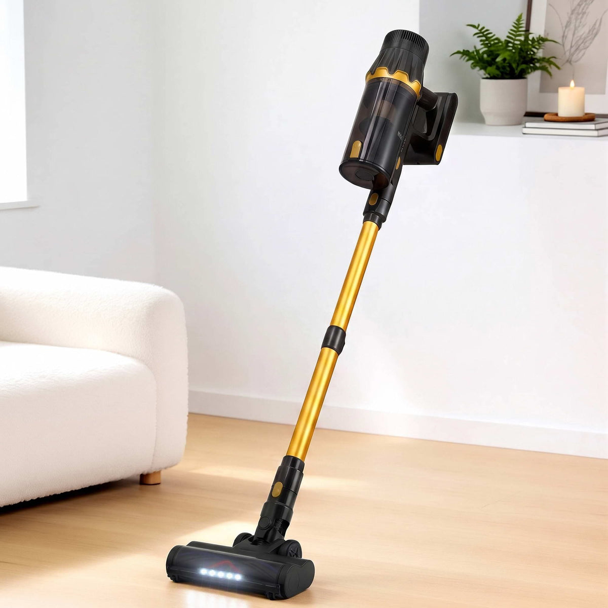Alona.com.au Appliances > Vacuum Cleaners > Stick Vacuums DEVANTI 30000Pa Cordless Stick Vacuum Cleaner 4-in-1 Handheld Vac, Gold