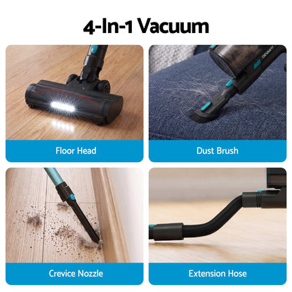 Alona.com.au Appliances > Vacuum Cleaners > Stick Vacuums DEVANTI 30000Pa Cordless Stick Vacuum Cleaner 4-in-1 Handheld Vac, Green
