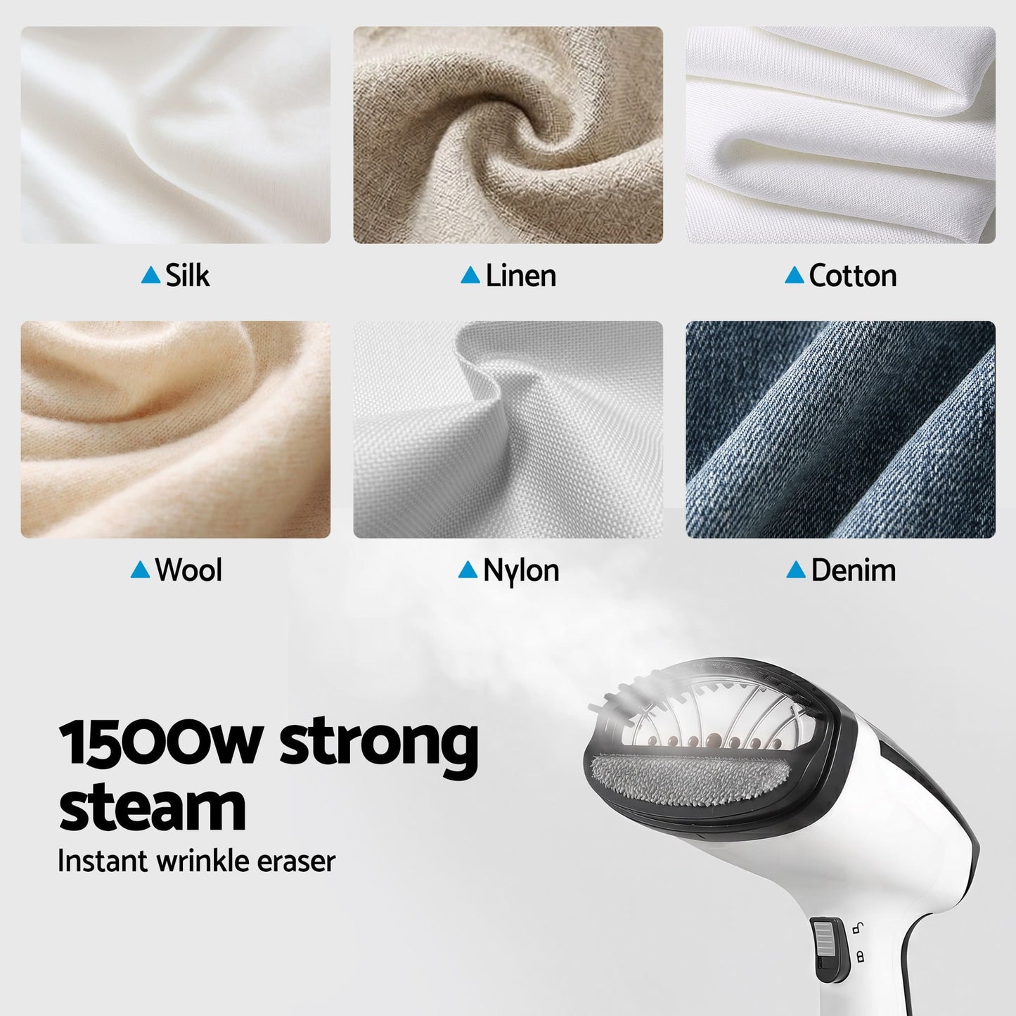 Alona.com.au Appliances > Washers, Dryers & Irons > Irons & Ironing Systems Devanti Clothes Steamer, 1500W Powerful Fast 30s Heat-Up Continuous Steam Lock 160ml Tank Fabric Brush Portable Handheld Steam Iron for Home Travel Business Trip