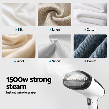 Alona.com.au Appliances > Washers, Dryers & Irons > Irons & Ironing Systems Devanti Clothes Steamer, 1500W Powerful Fast 30s Heat-Up Continuous Steam Lock 160ml Tank Fabric Brush Portable Handheld Steam Iron for Home Travel Business Trip