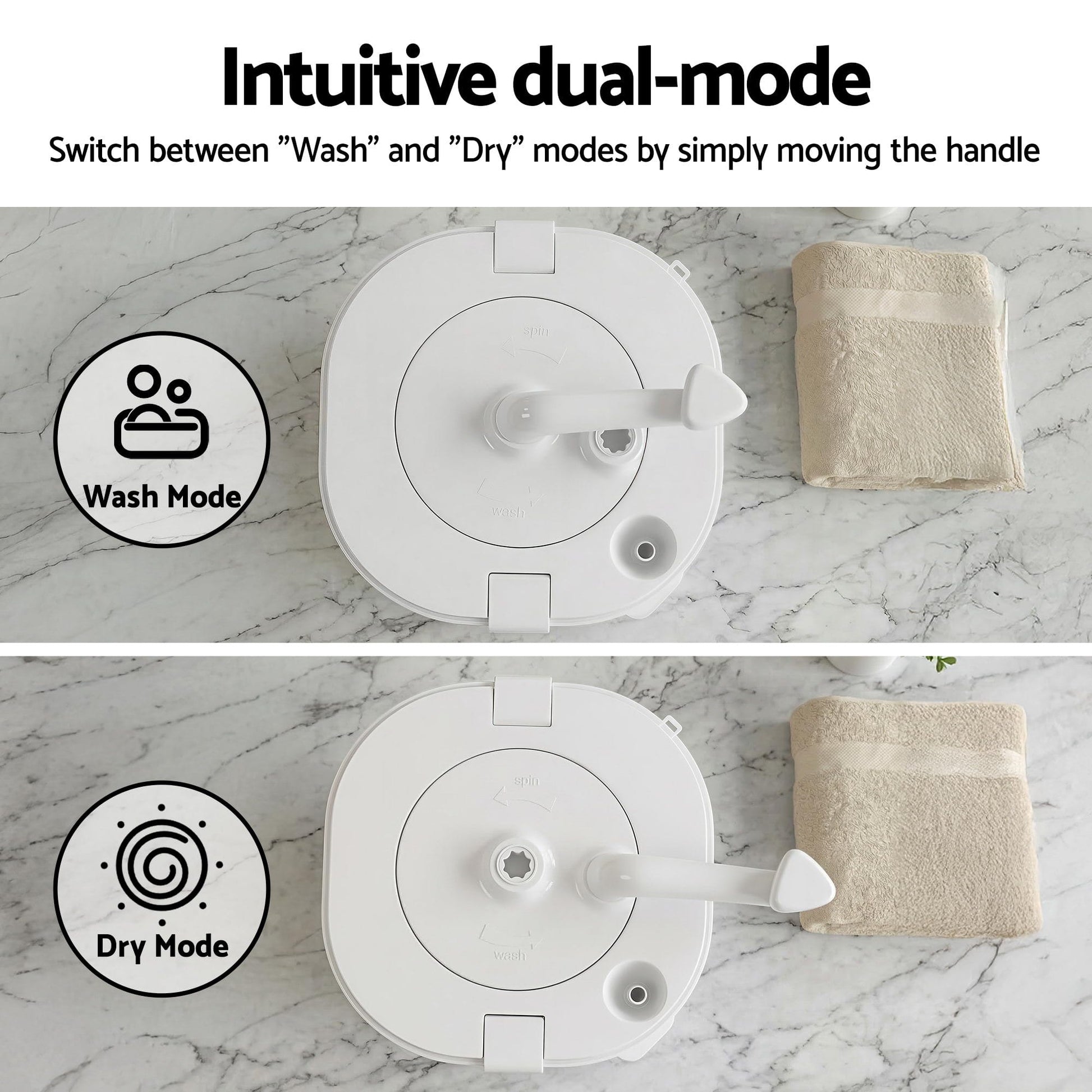 Alona.com.au Appliances > Washers, Dryers & Irons > Washing Machines Devanti Portable Washing Machine Manual Spin Dryer Compact for Camping Caravan Apartment