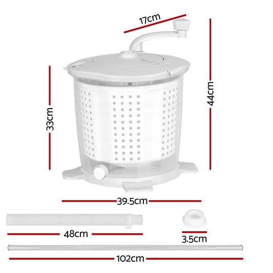 Alona.com.au Appliances > Washers, Dryers & Irons > Washing Machines Devanti Portable Washing Machine Manual Spin Dryer Compact for Camping Caravan Apartment