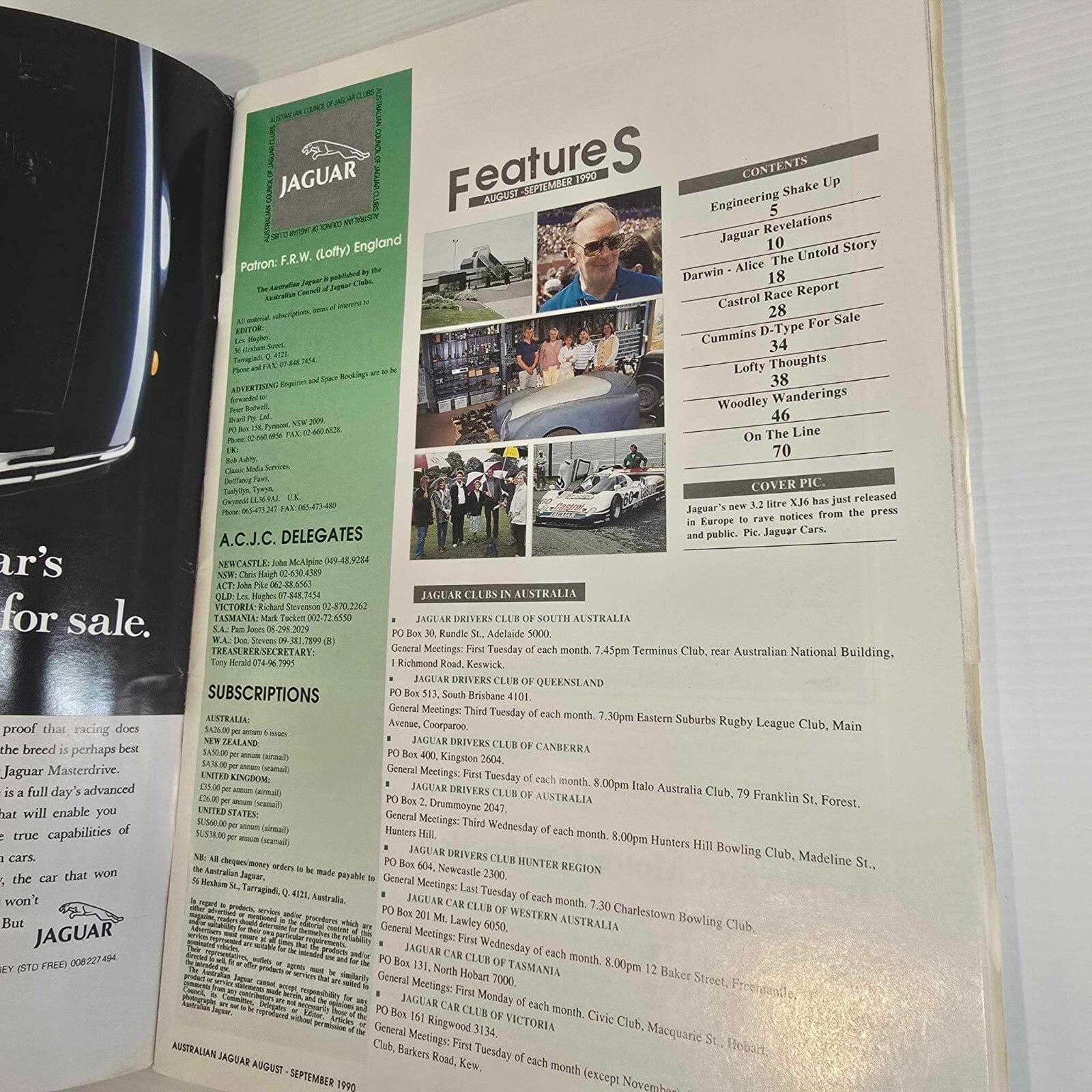 Alona.com.au Australian Jaguar Magazine Issue Aug Sept 1990 No 34 Drivers Car Club XJ-S