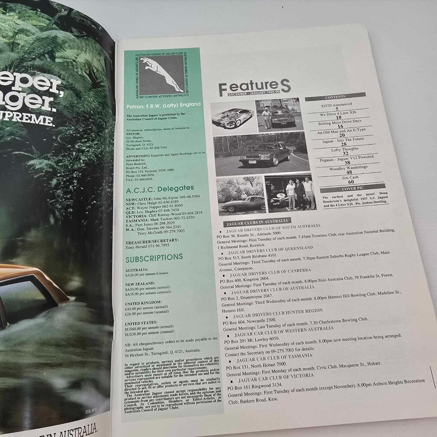 Alona.com.au Australian Jaguar Magazine Issue Dec-Jan 1990 No 30 Drivers Car Club E-Type XJ-S