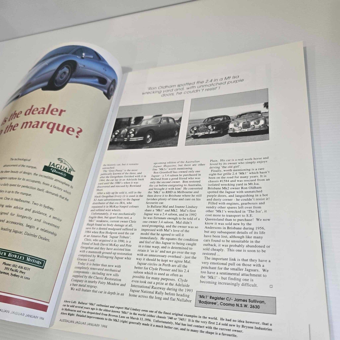 Alona.com.au Australian Jaguar Magazine Issue January 1994 No 54 Drivers Car Club XJ-S V12