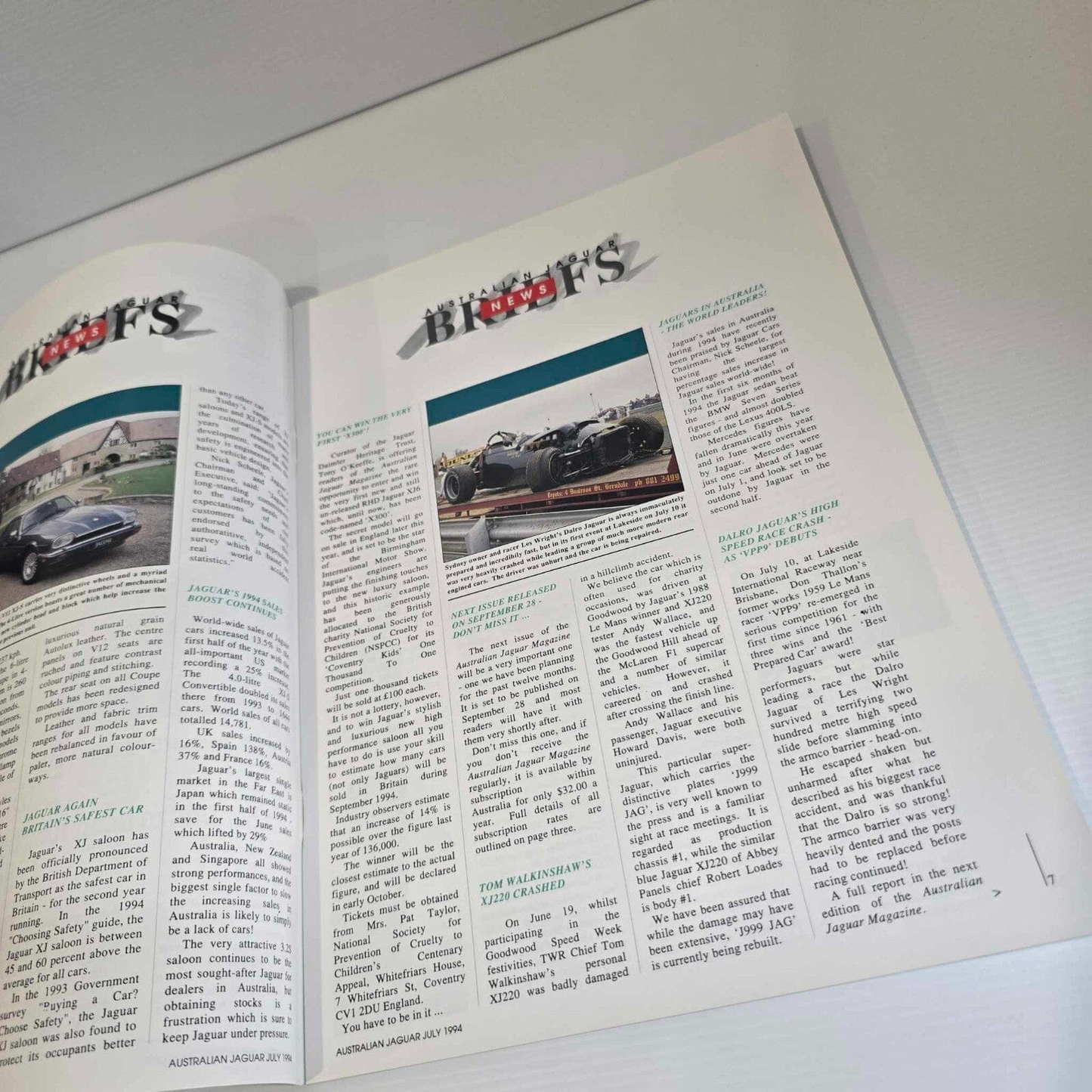 Alona.com.au Australian Jaguar Magazine Issue July 1994 No 57 Drivers Car Club XK Re-Run S.S.