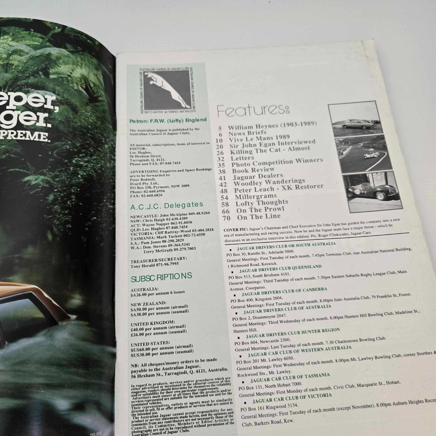 Alona.com.au Australian Jaguar Magazine Issue Jun-July 1989 No 27 Drivers Car Club Le Mans