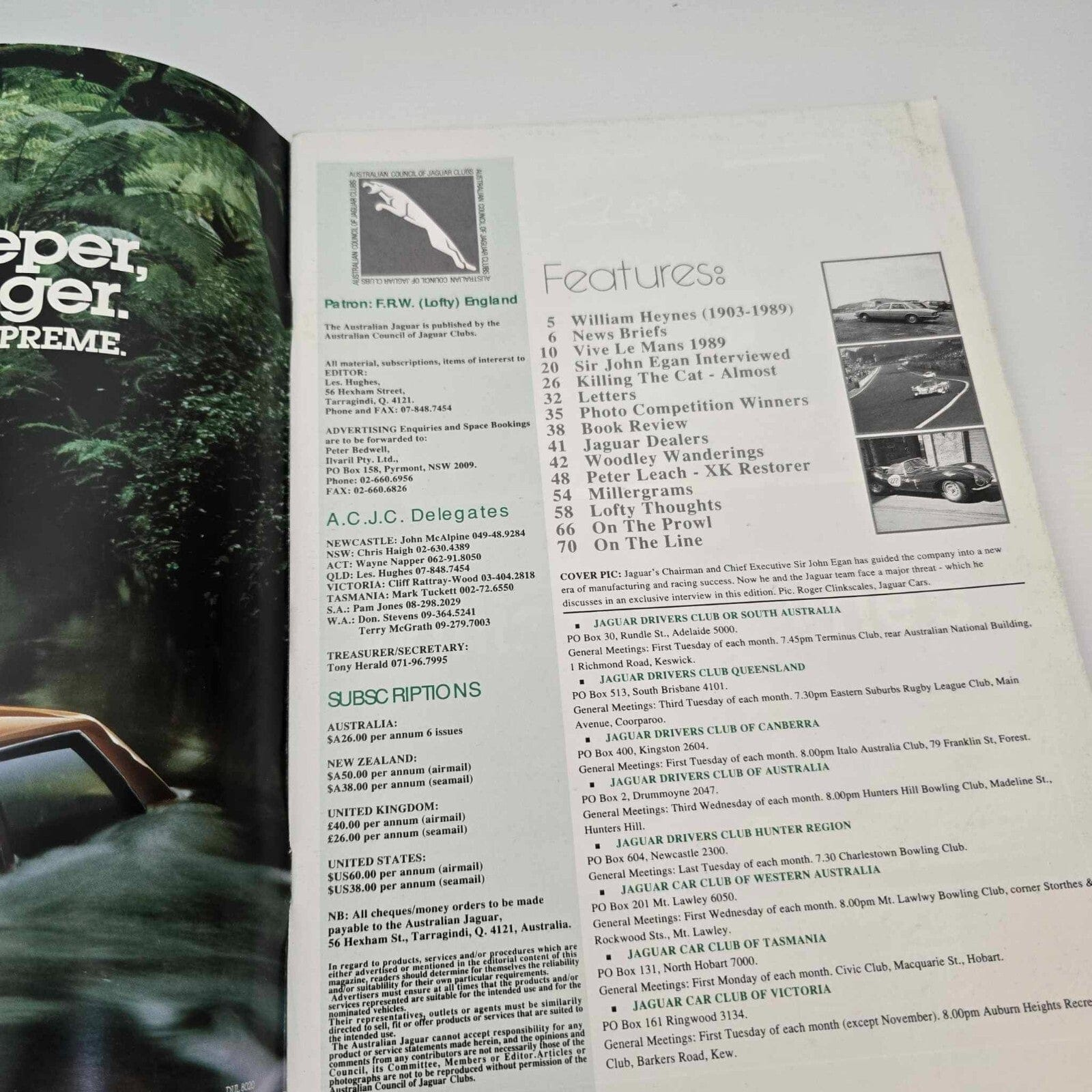 Alona.com.au Australian Jaguar Magazine Issue Jun-July 1989 No 27 Drivers Car Club Le Mans