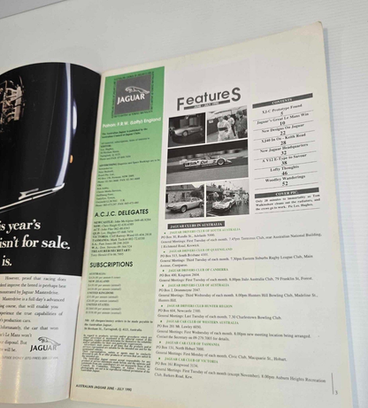 Alona.com.au Australian Jaguar Magazine Issue June July 1990 No 33 Drivers Car Club Le Mans