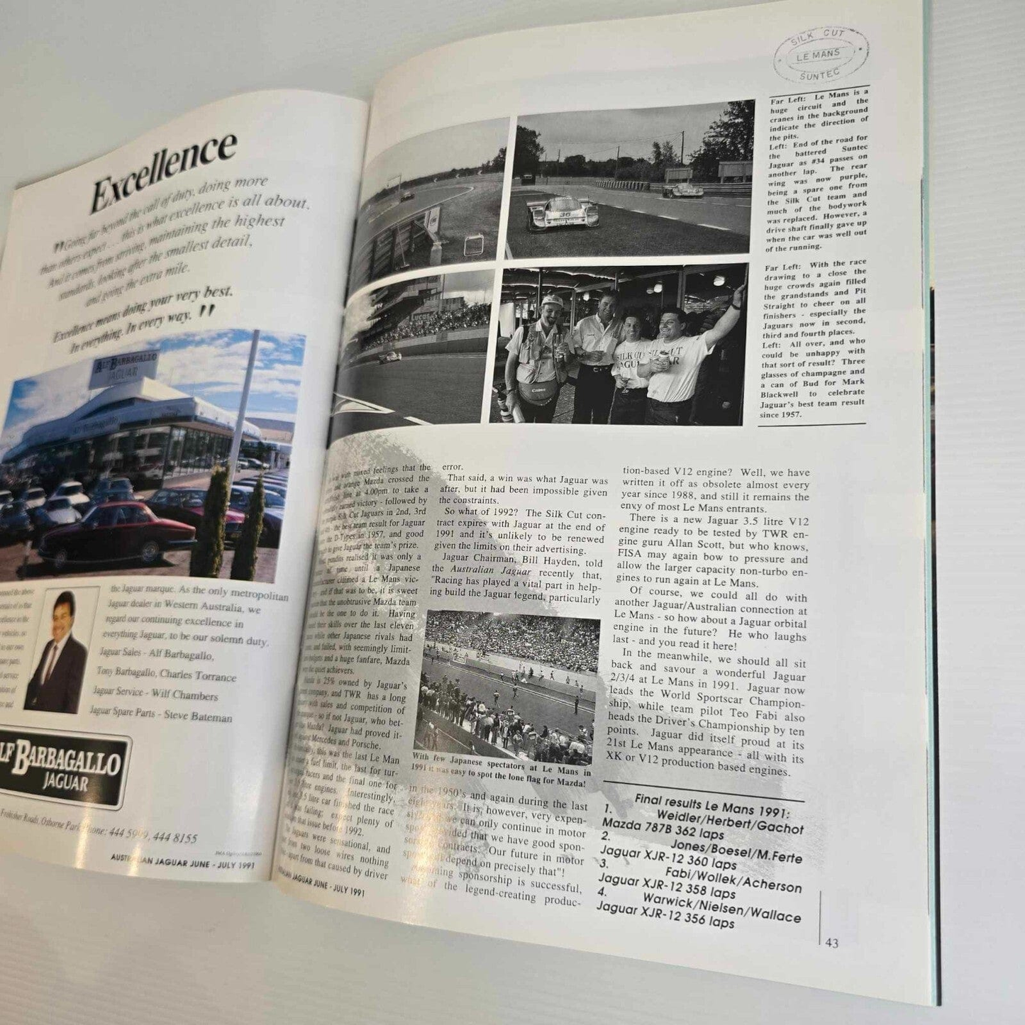 Alona.com.au Australian Jaguar Magazine Issue June July 1991 No 39 Driver Car Club Le Mans 91