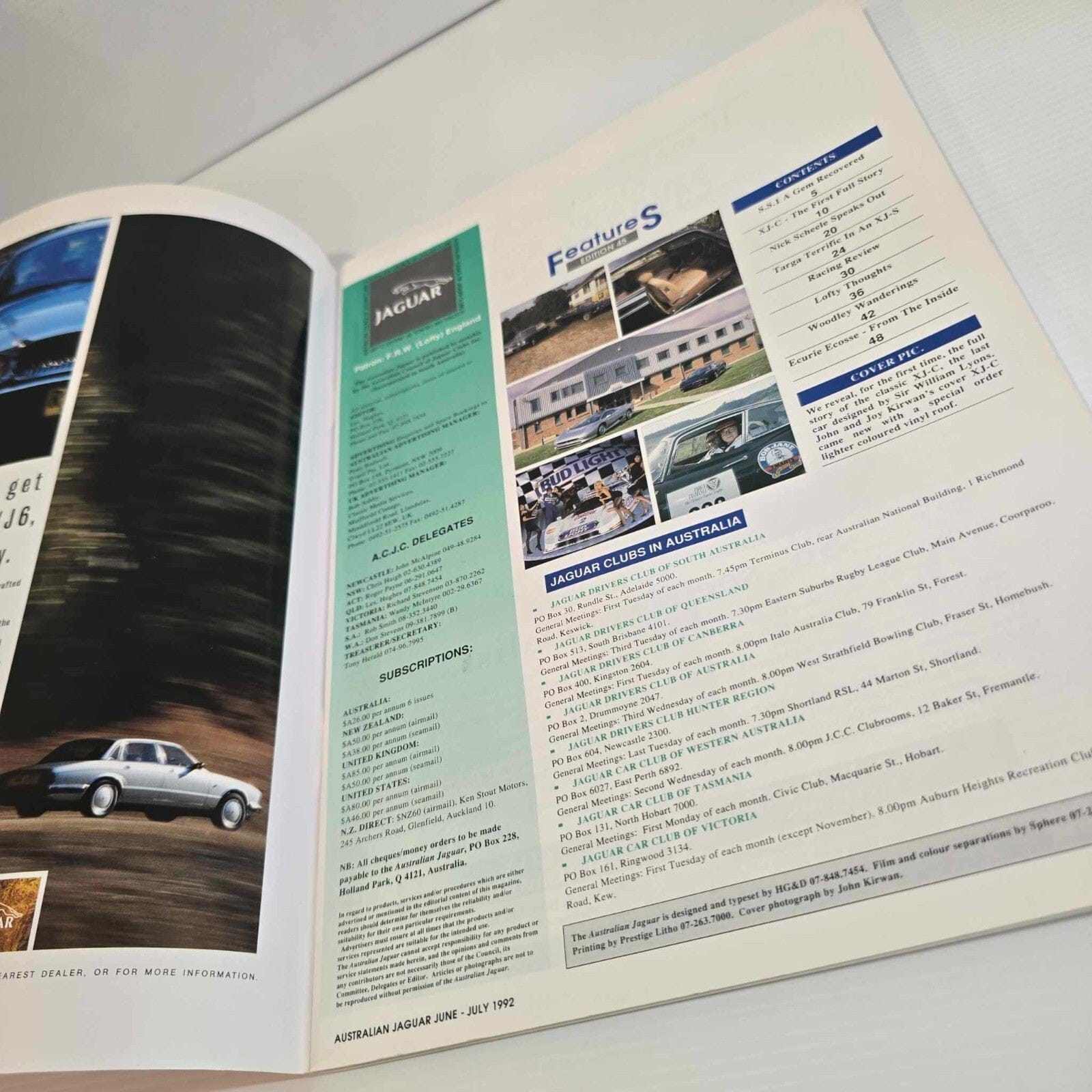Alona.com.au Australian Jaguar Magazine Issue June July 1992 No 45 Drivers Car Club V12 XJ-C