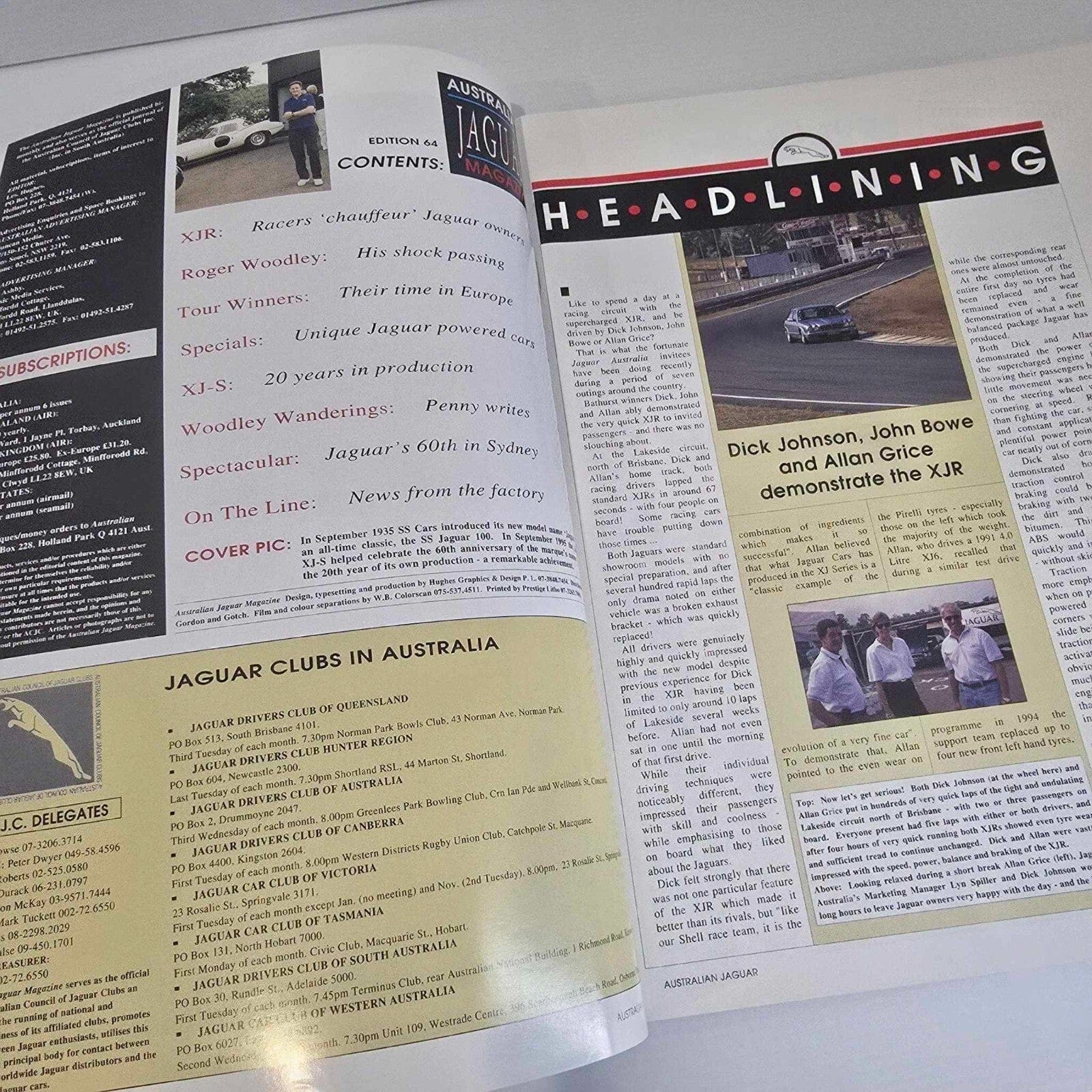 Alona.com.au Australian Jaguar Magazine Issue No 64 Drivers Car Club Xpress XJ-S MkV XJR