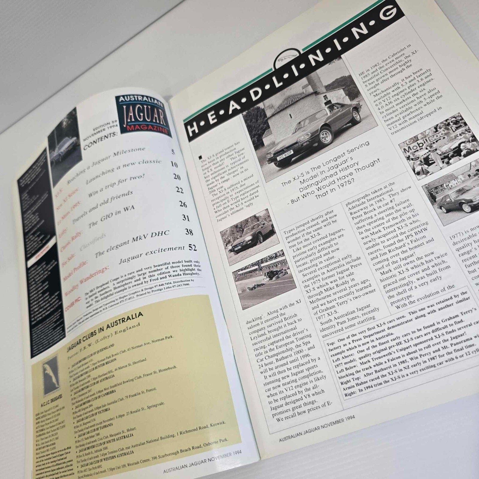 Alona.com.au Australian Jaguar Magazine Issue November 1994 No 59 Drivers Car Club MkV DHC
