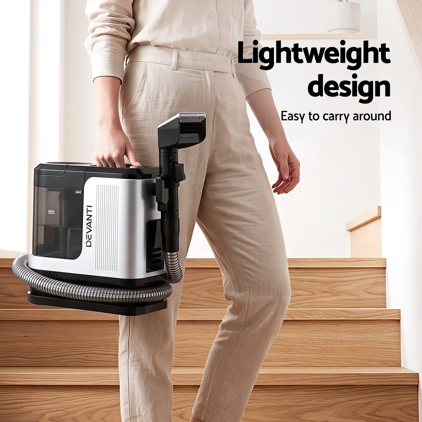 Alona.com.au Auto Accessories > Auto Accessories Others > Automotive Cleaning Devanti Carpet Washer Vacuum Cleaner 600W 13kpa Hose Self-Cleaning Function