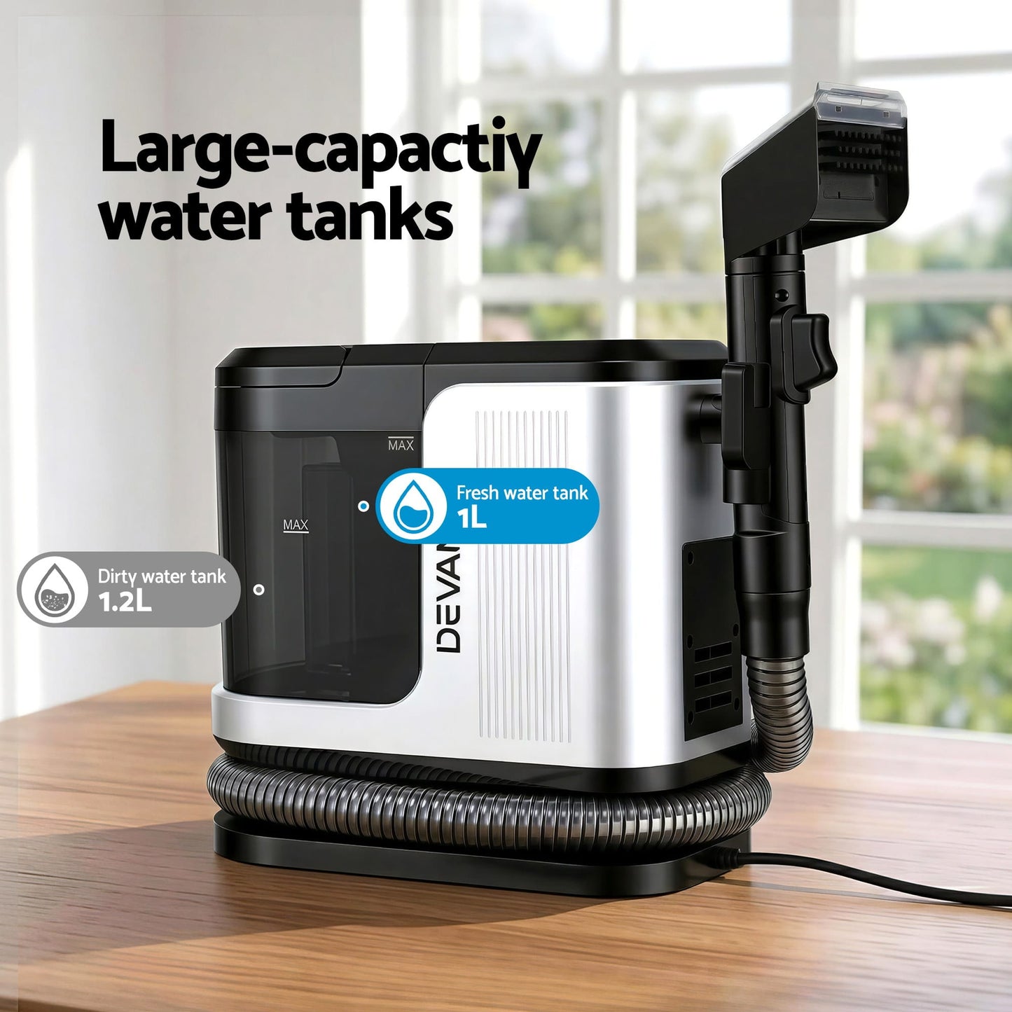 Alona.com.au Auto Accessories > Auto Accessories Others > Automotive Cleaning Devanti Carpet Washer Vacuum Cleaner 600W 13kpa Hose Self-Cleaning Function