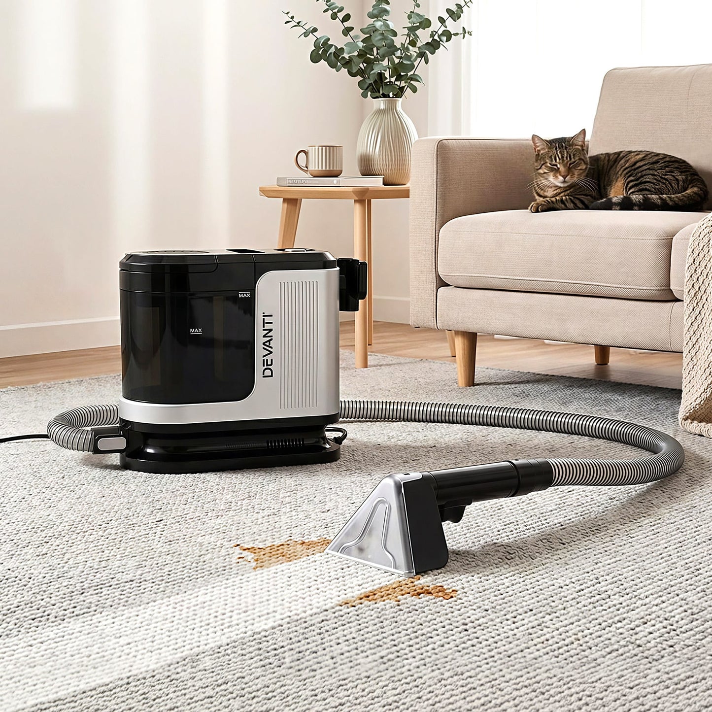 Alona.com.au Auto Accessories > Auto Accessories Others > Automotive Cleaning Devanti Carpet Washer Vacuum Cleaner 600W 13kpa Hose Self-Cleaning Function