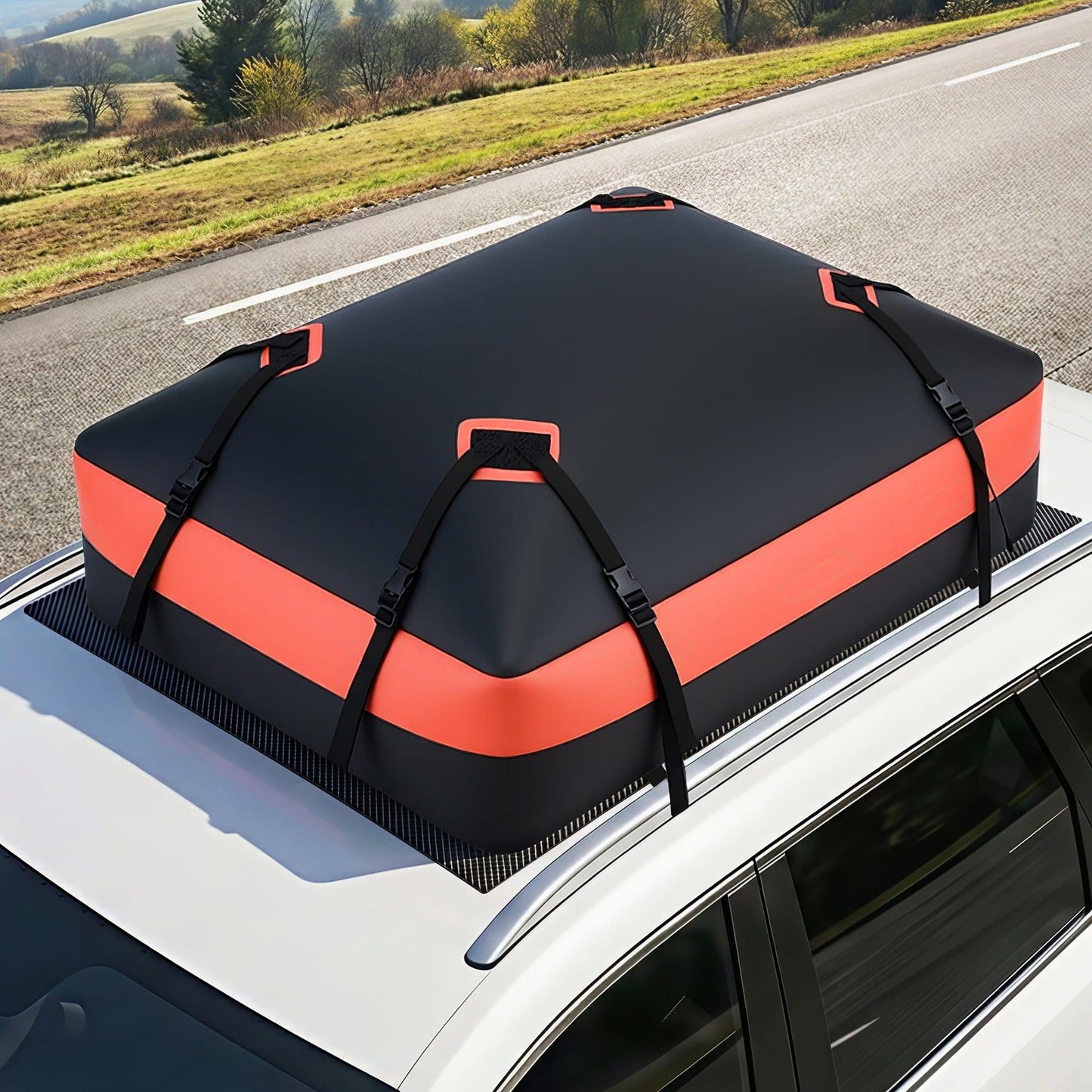 Alona.com.au Auto Accessories > Auto Accessories Others > Cross Bar Giantz Rooftop Cargo Bag Waterproof Car Luggage Carrier 15 Cubic Ft Universal