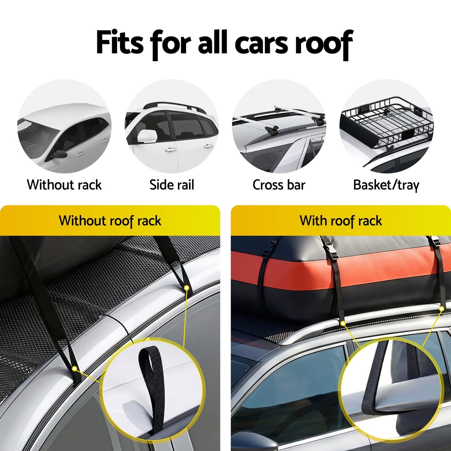 Alona.com.au Auto Accessories > Auto Accessories Others > Cross Bar Giantz Rooftop Cargo Bag Waterproof Car Luggage Carrier 15 Cubic Ft Universal