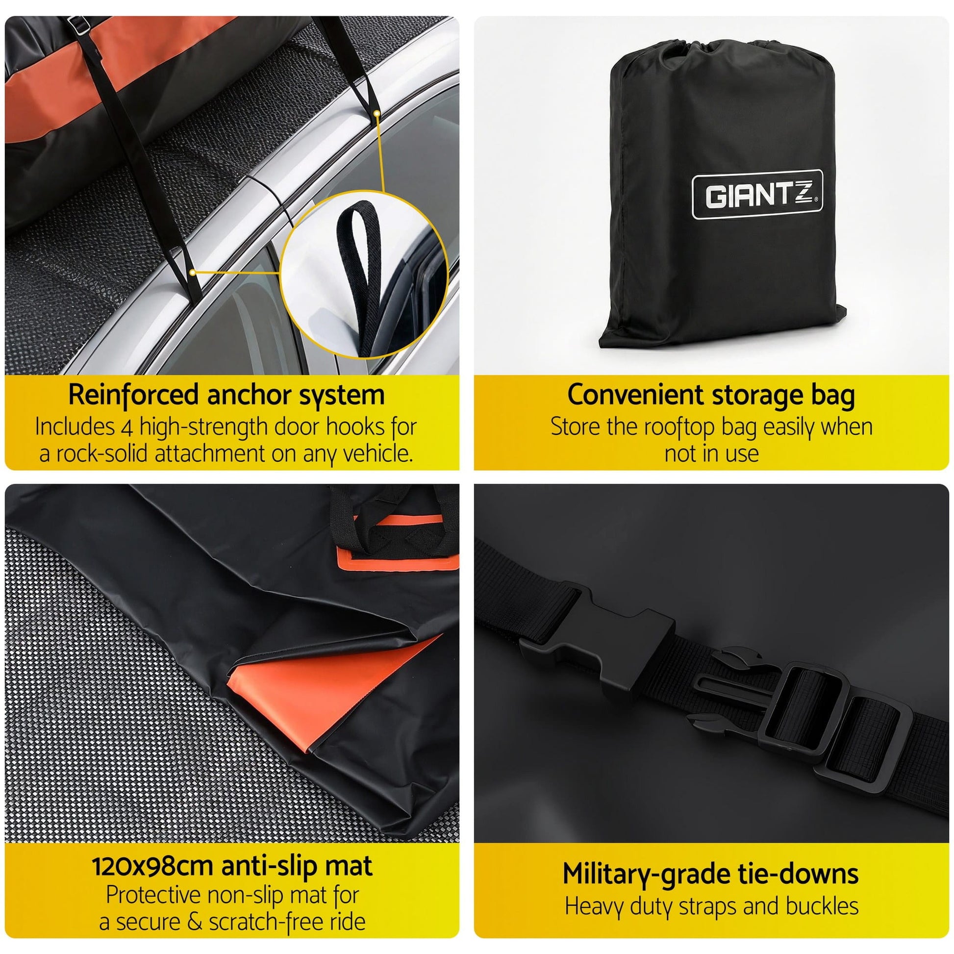 Alona.com.au Auto Accessories > Auto Accessories Others > Cross Bar Giantz Rooftop Cargo Bag Waterproof Car Luggage Carrier 15 Cubic Ft Universal