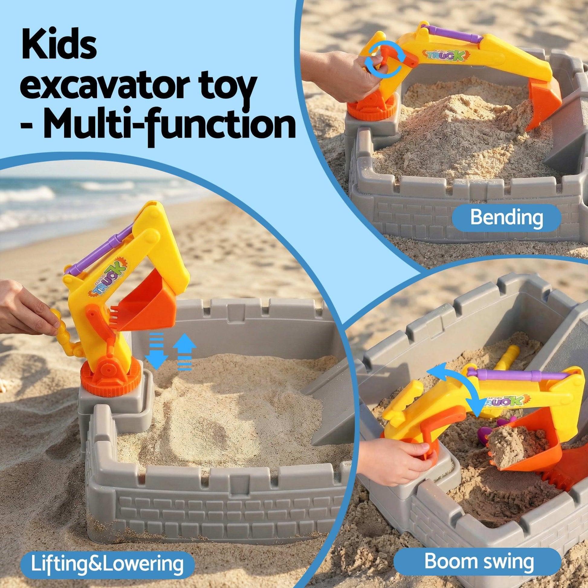 Alona.com.au Baby & Kids > Baby & Kid's Toys > Activity Toys Keezi 2-in-1 Kids Sandpit Water Table Working Excavator Digger Sensory Play Toys
