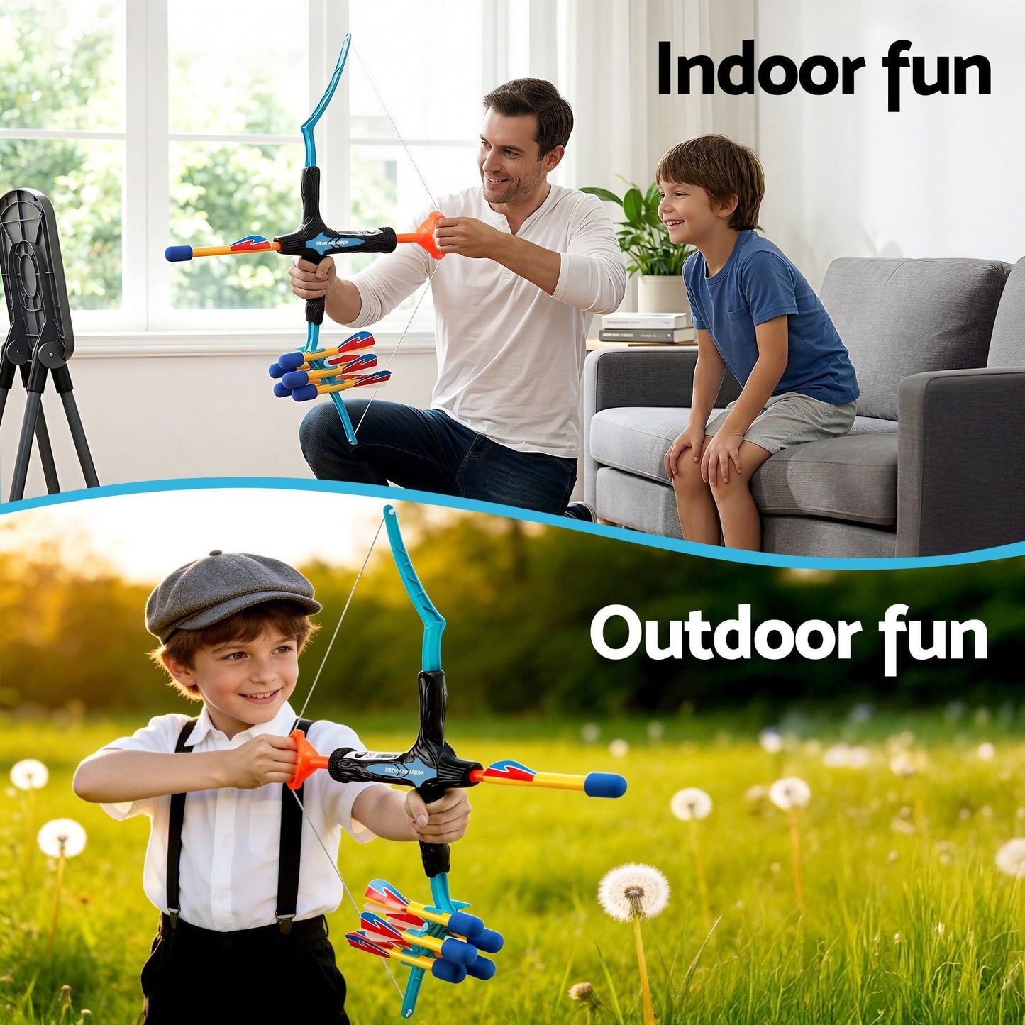 Alona.com.au Baby & Kids > Baby & Kid's Toys > Activity Toys Keezi Kids Bow and Arrow Set Outdoor Sport Game Archery Toys 6 Arrows Children Gifts