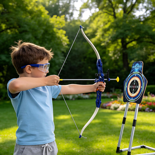 Alona.com.au Baby & Kids > Baby & Kid's Toys > Activity Toys Keezi Kids Bow and Arrow Set Toy Archery Standing Target Suction Cup Arrows Goggles