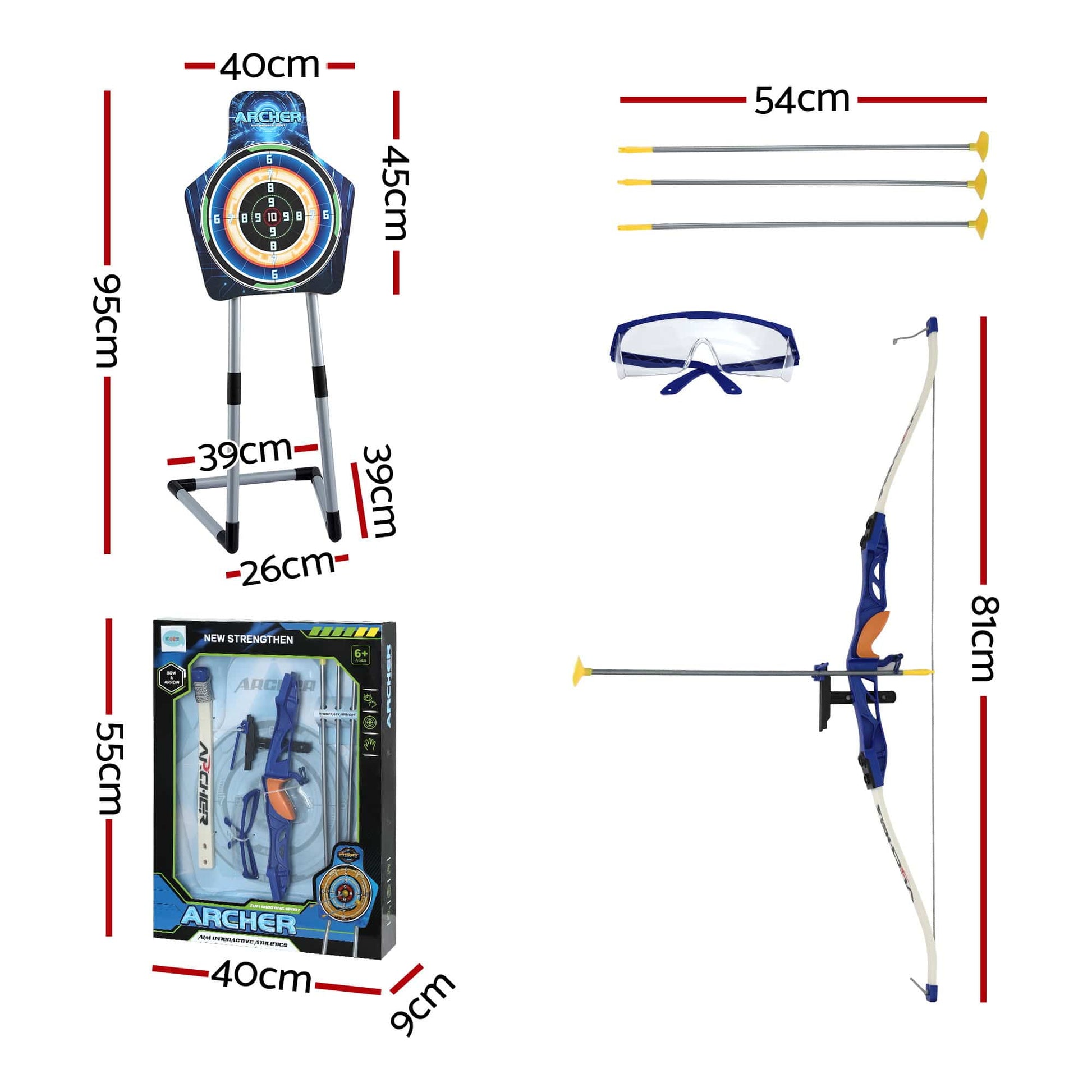 Alona.com.au Baby & Kids > Baby & Kid's Toys > Activity Toys Keezi Kids Bow and Arrow Set Toy Archery Standing Target Suction Cup Arrows Goggles