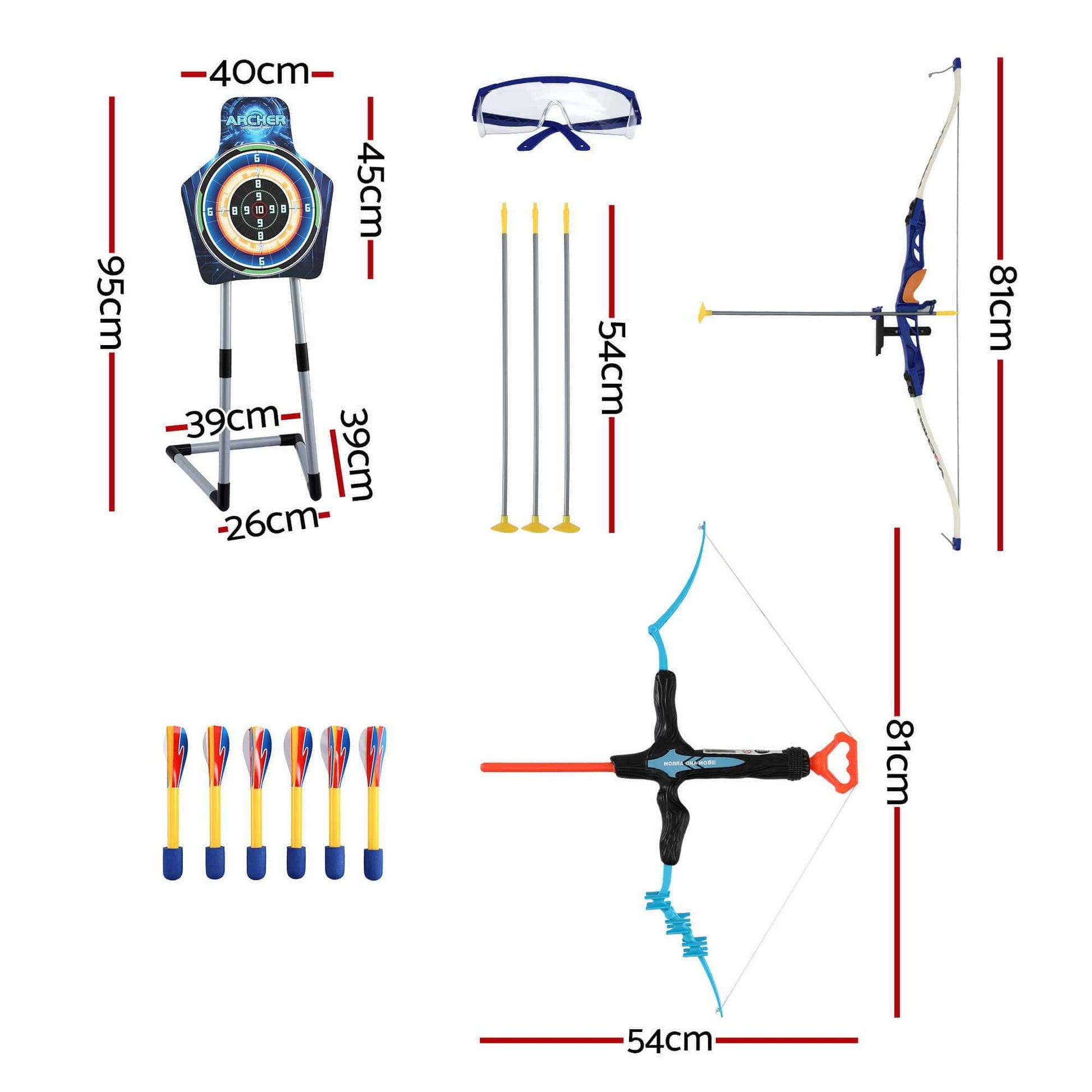 Alona.com.au Baby & Kids > Baby & Kid's Toys > Activity Toys Keezi Kids Bow and Arrow Set Toy Archery Standing Target Suction Cup Arrows