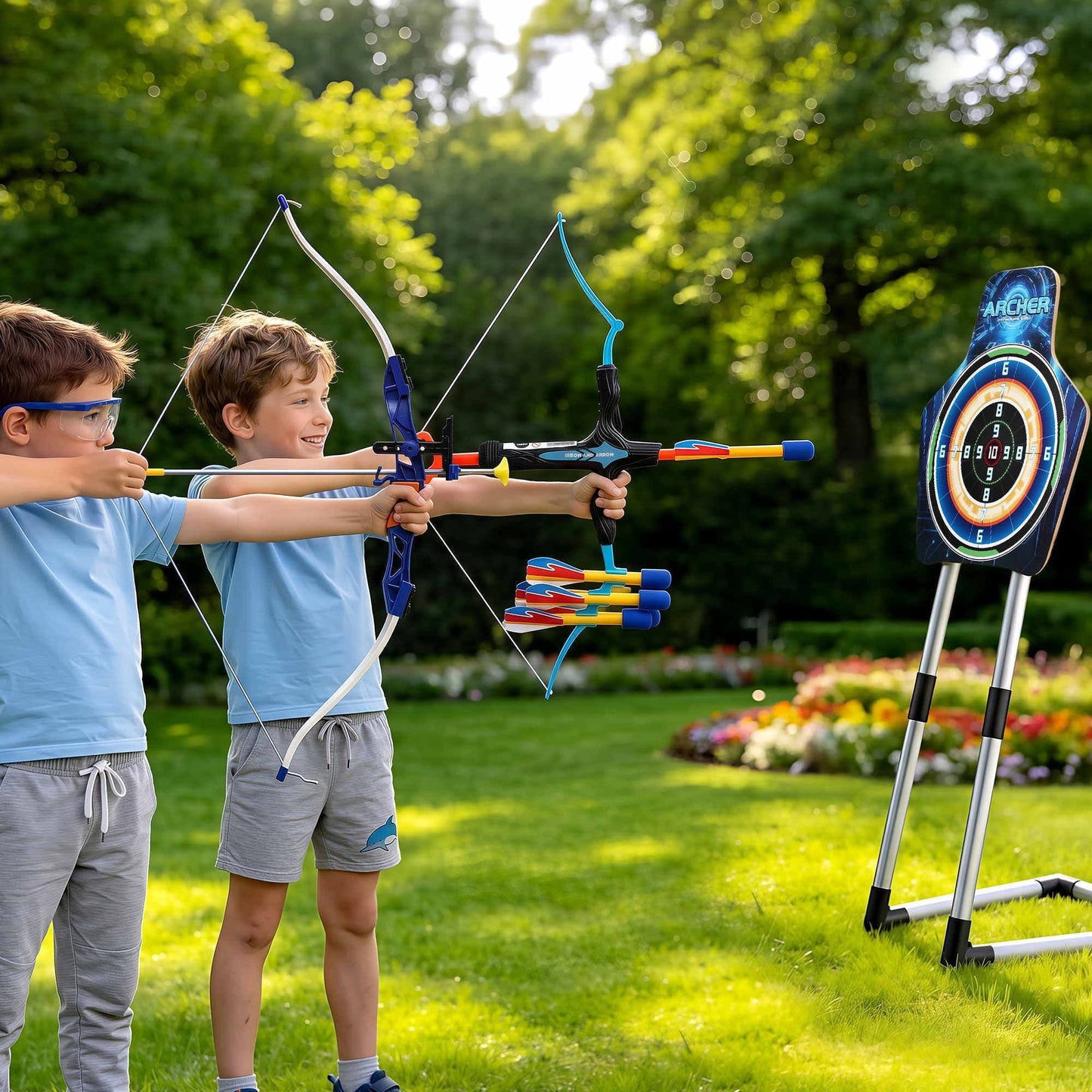 Alona.com.au Baby & Kids > Baby & Kid's Toys > Activity Toys Keezi Kids Bow and Arrow Set Toy Archery Standing Target Suction Cup Arrows