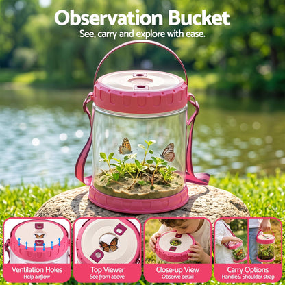 Alona.com.au Baby & Kids > Baby & Kid's Toys > Activity Toys Keezi Kids Bug Catcher Kit 12pc Outdoor Explorer Toys Insect Viewer Net Shovel Pink